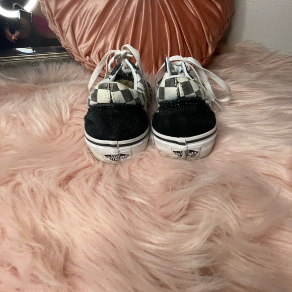 BLACK VANS OLD SCHOOL CHECKERED SKATE SHOES SKATER - Picture 4 of 6